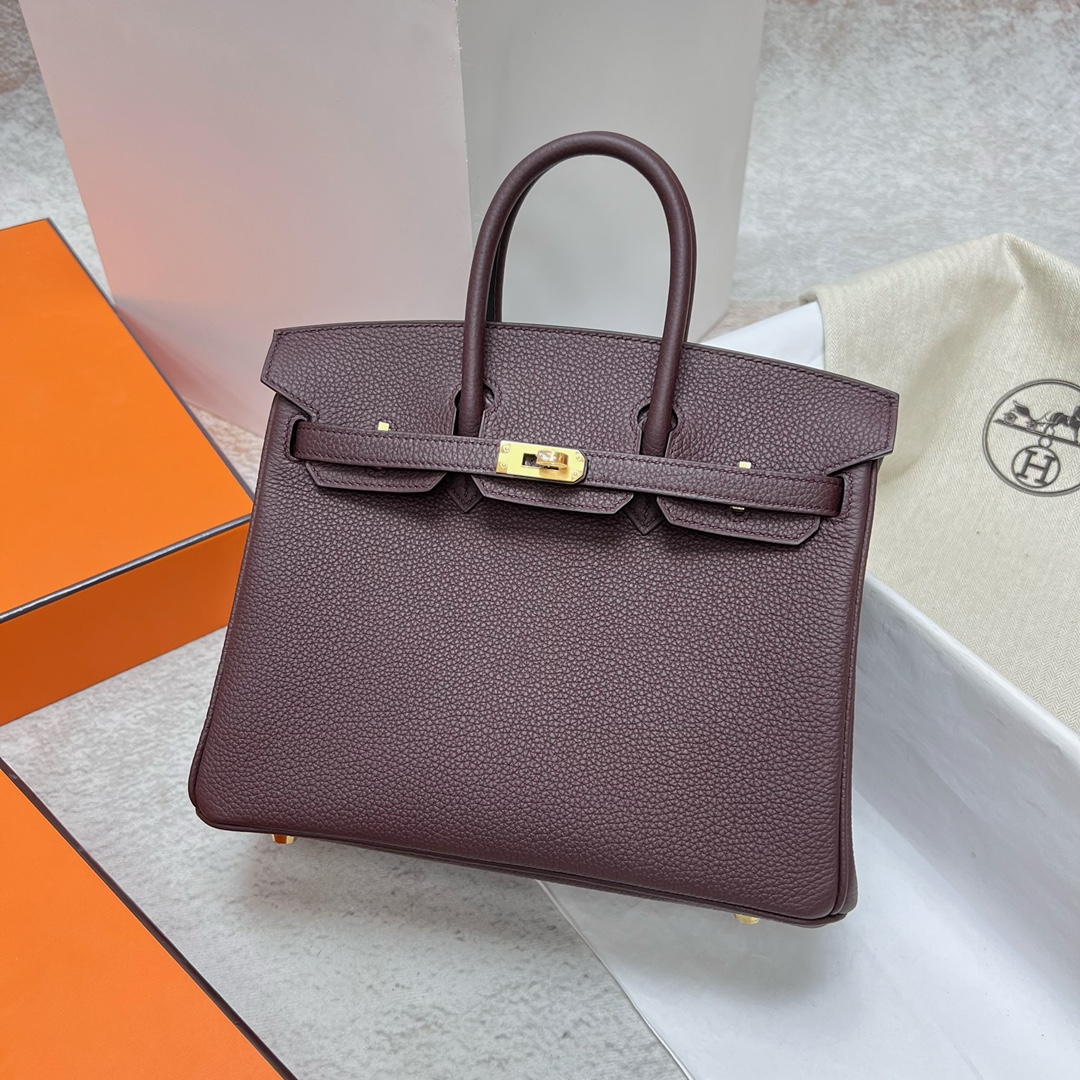 에르메스 버킨백25 버건디 금장 토고가죽